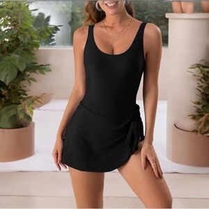 Eomenie One Piece Swimdress/Swimsuits Tummy Control  Bathing Suit Sz S
